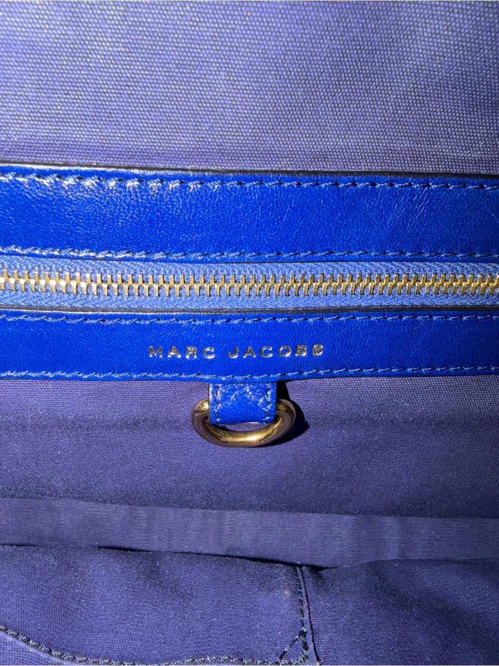 MARC JACOBS Cobalt Blue Safety Pin Stam Handbag - Picture 8 of 14